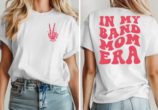 Band Mom Era T-Shirt (Peace Out Pocket) PINK